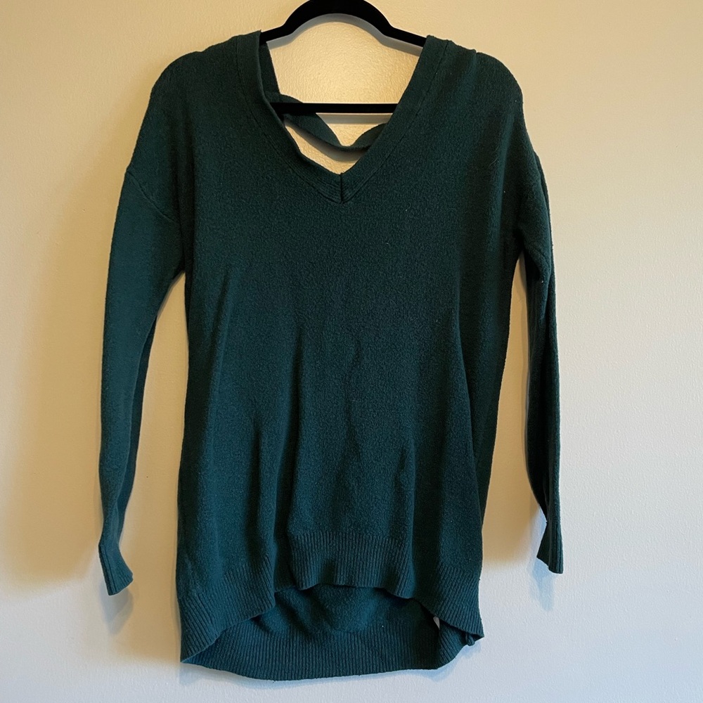 Ruby Moon Green V-Neck Tunic Sweater